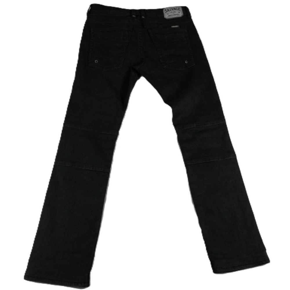 Salvage Havoc Moto Jeans Men W32 L30 Black Slim Straight Biker Buckle Denim Pant